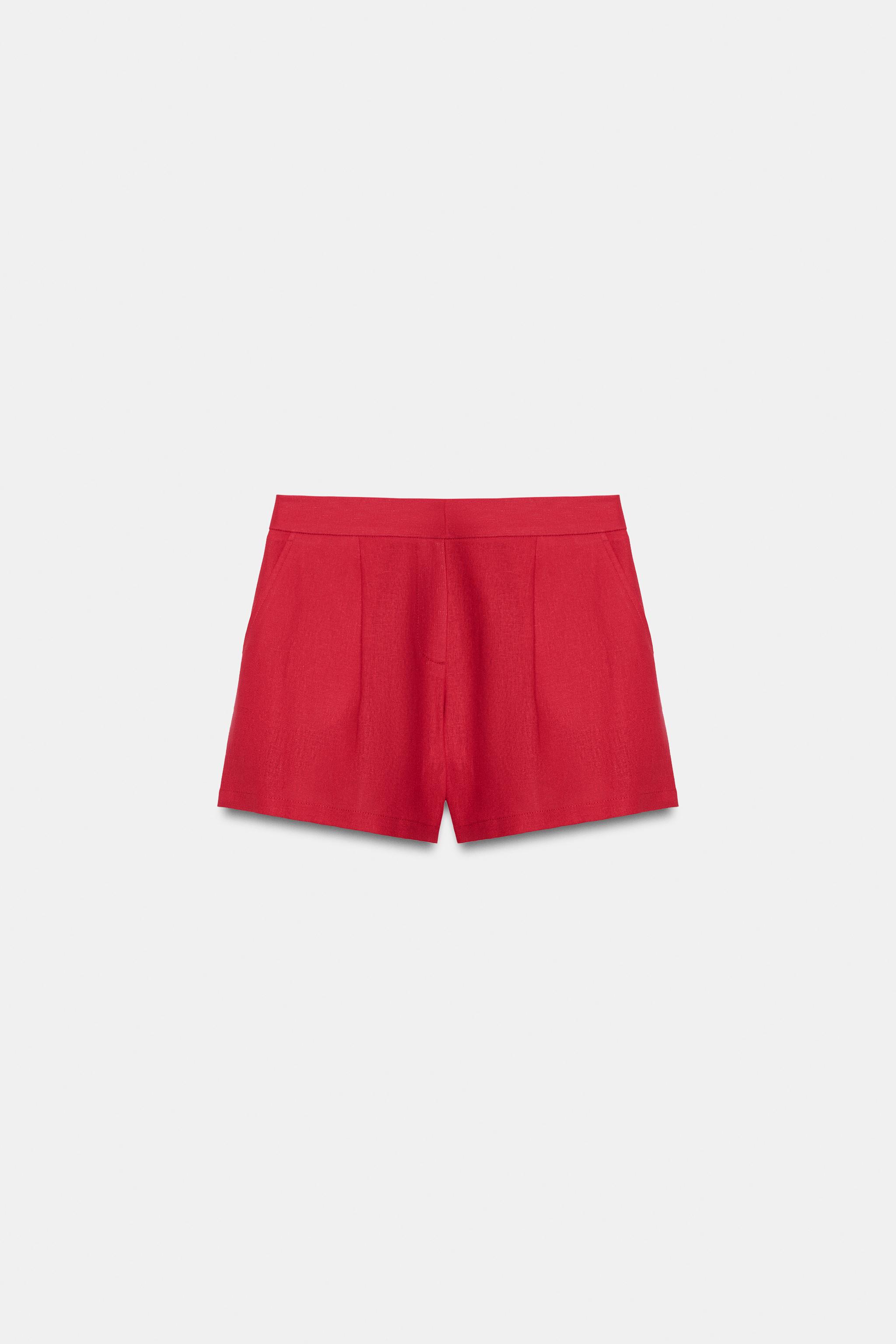 LINEN PLEATED SHORTS